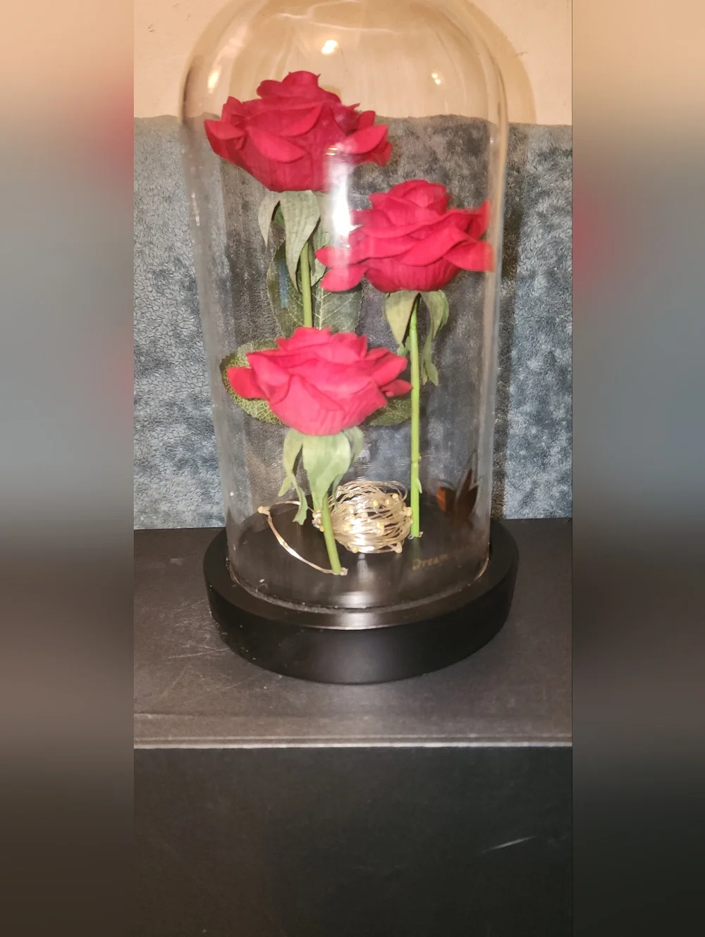 Red Rose Dome Floral Accent - Elegant Home Décor